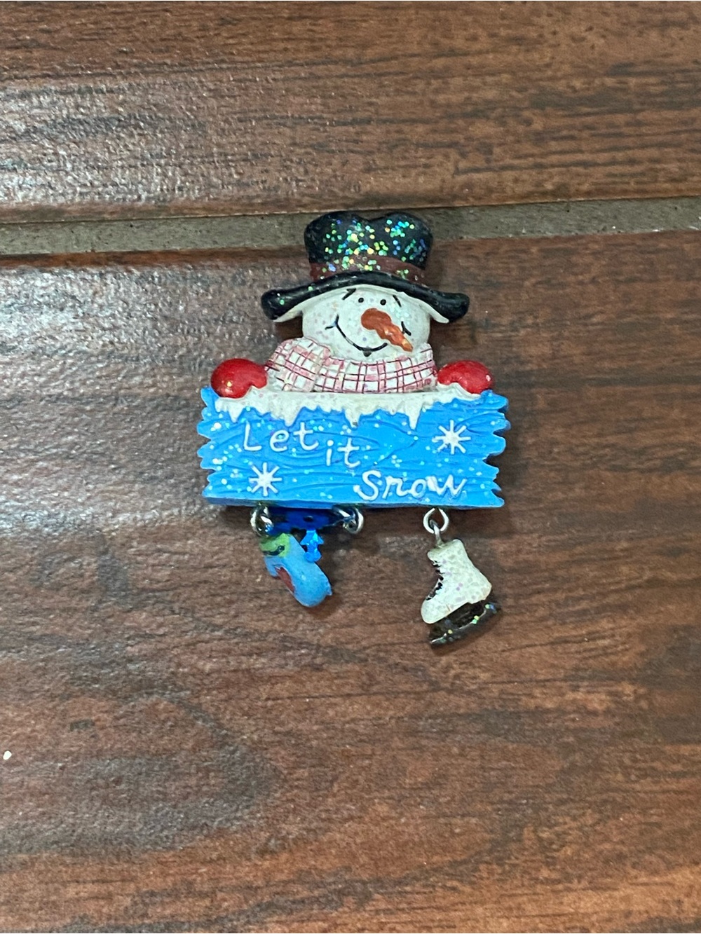 Let It Snow Snowman Pin
